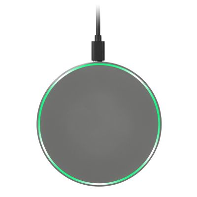 Беспроводное зарядное устройство с подсветкой 15W Аурис (Auris), серое-4