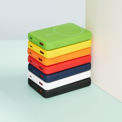 Внешний аккумулятор Ларго PD (Largo PD) 5000mAh с функцией беспроводной зарядки 15W, оранжевый-11