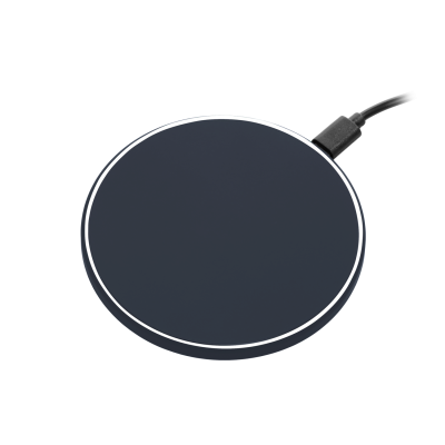 Беспроводное зарядное устройство с подсветкой 15W Аурис (Auris), синее-0