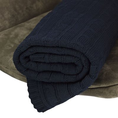 Плед Fado вязаный, синий (без подарочной коробки)-6