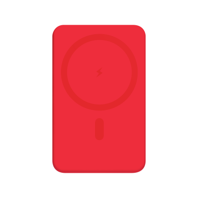 Внешний аккумулятор Ларго PD (Largo PD) 5000mAh с функцией беспроводной зарядки 15W, красный-3