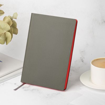 Ежедневник Latte soft touch недатированный, серый/красный-13