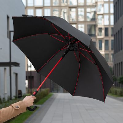 Зонт-трость Quantum, черный/красный-13