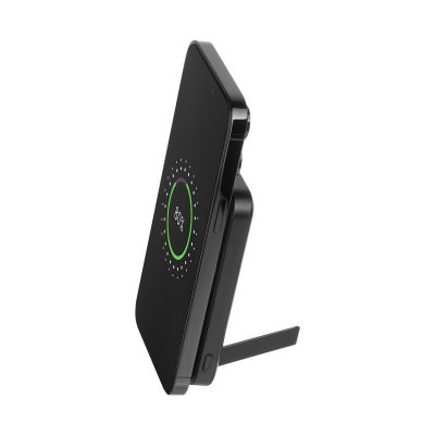 Внешний беспроводной аккумулятор с подставкой Magnetto 10000 mah, черный-4