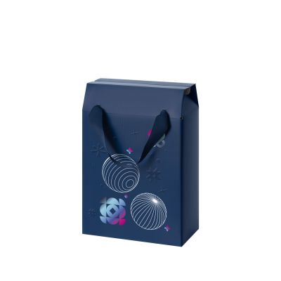 Подарочная коробка-пакет универсальная малая, синяя-7