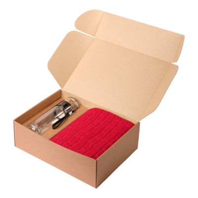 Подарочный набор Terso, Fado, красный (плед, термобутылка)-2