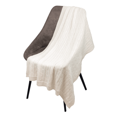 Плед Fado вязаный, бежевый (без подарочной коробки)-0