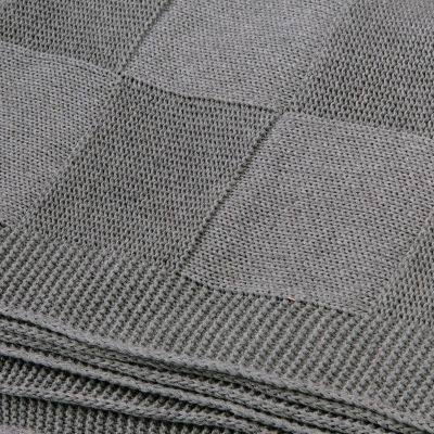 Плед Cella вязаный, серый (без подарочной коробки)-4