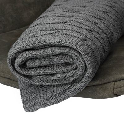 Плед Fado вязаный, серый (без подарочной коробки)-6