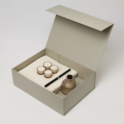 Подарочная коробка-трансформер средняя, серая-8