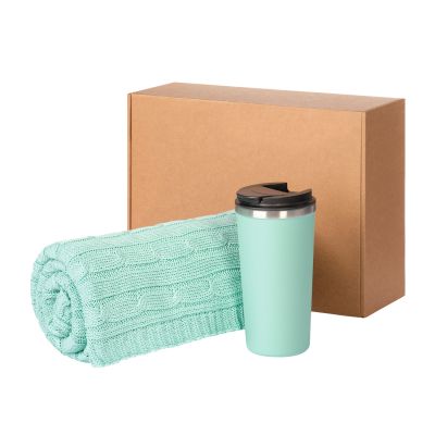 Подарочный набор Palermo, Fado, аква (плед, термокружка)-0