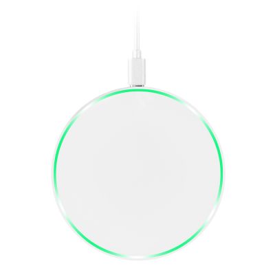 Беспроводное зарядное устройство с подсветкой 15W Аурис (Auris), белое-4