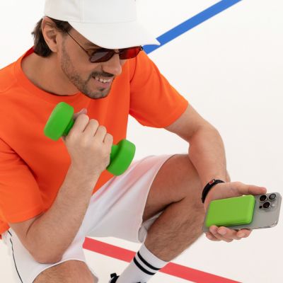 Внешний аккумулятор Ларго PD (Largo PD) 5000mAh с функцией беспроводной зарядки 15W, салатовый-10