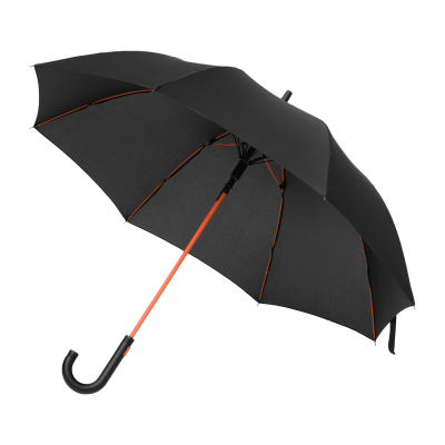 Зонт-трость Quantum, черный/оранжевый-0