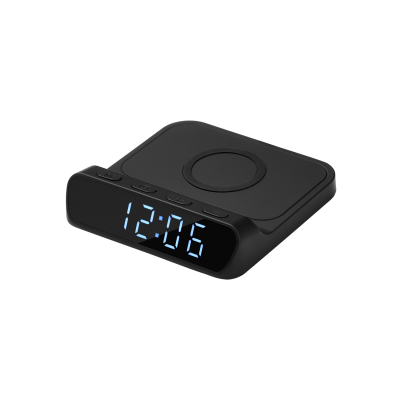 Зарядная станция с часами 15W Rigel, черная-0