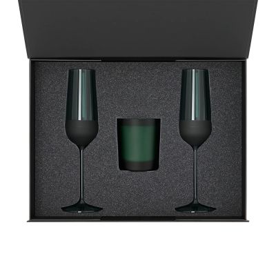 Ложемент под свечу Энигма (Enigma) + 2 бокала для шампанского в среднюю коробку-трансформер (арт. 695721)-3