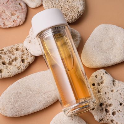 Бутылка стеклянная с двойными стенками Bianca, белая-10