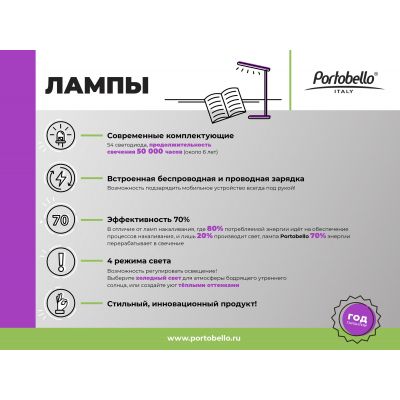 Настольная лампа с беспроводной зарядкой Lumos, черная-9