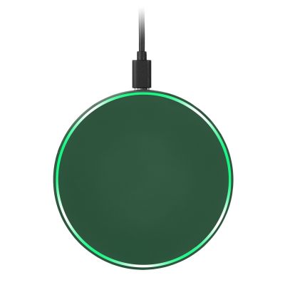 Беспроводное зарядное устройство с подсветкой 15W Auris, зеленое-4