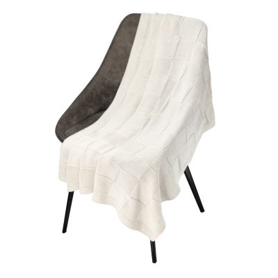 Плед Cella вязаный, бежевый (без подарочной коробки)-0