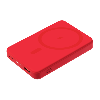 Внешний аккумулятор Ларго PD (Largo PD) 5000mAh с функцией беспроводной зарядки 15W, красный-0