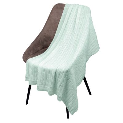 Плед Fado вязаный, аква (без подарочной коробки)-0