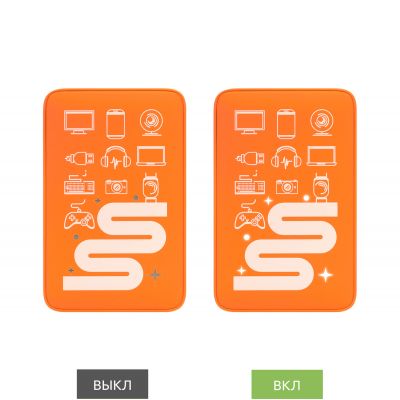 Внешний аккумулятор с подсветкой Ancor 5000 mAh, оранжевый-10