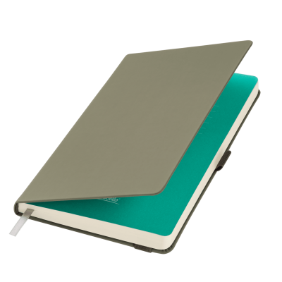 Ежедневник Альфа (Alpha) недатированный, серый/бирюзовый-0