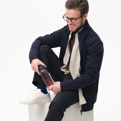 Бутылка стеклянная с двойными стенками Bianca, черная-8