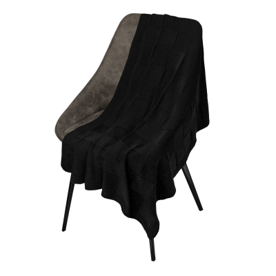 Плед Cella вязаный, черный (без подарочной коробки)-0