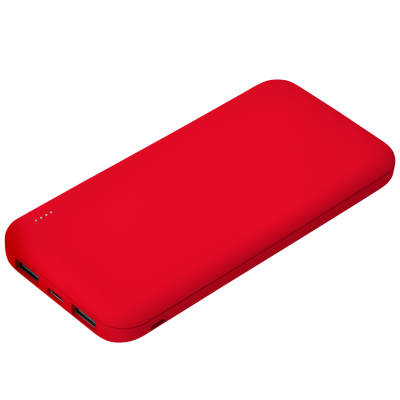 Внешний аккумулятор с подсветкой Luce 10000 mAh, красный-0