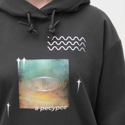 Худи с капюшоном, унисекс ALEX антрацит, размер L-11