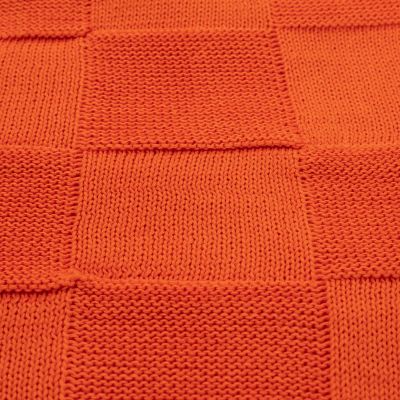 Плед Cella вязаный, оранжевый (без подарочной коробки)-6