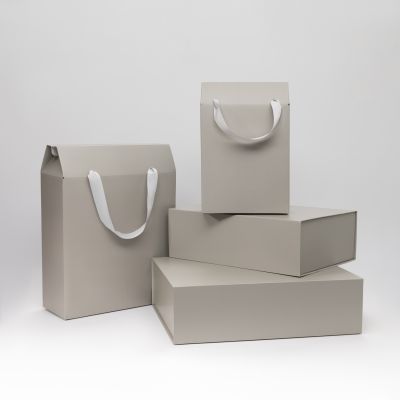 Подарочная коробка-пакет универсальная малая, серая-6