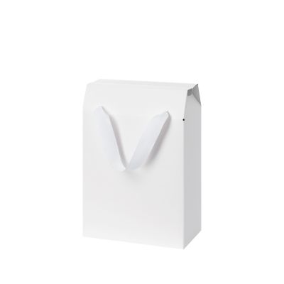 Подарочная коробка-пакет универсальная малая, белая-0
