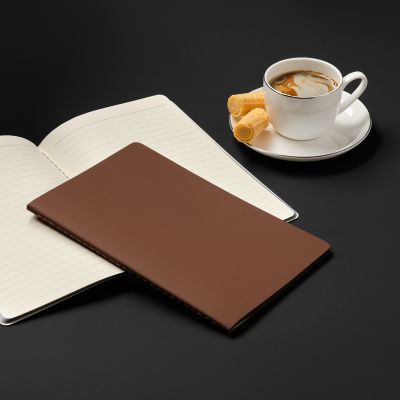 Блокнот Alpha slim, коричневый-12