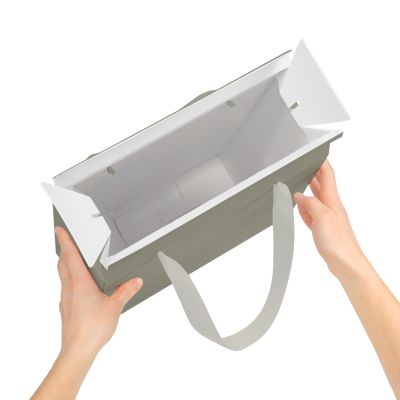 Подарочная коробка-пакет универсальная большая, серая-2