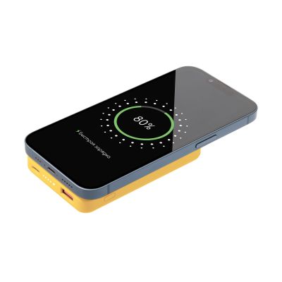 Внешний аккумулятор Ларго PD (Largo PD) 5000mAh с функцией беспроводной зарядки 15W, желтый-7