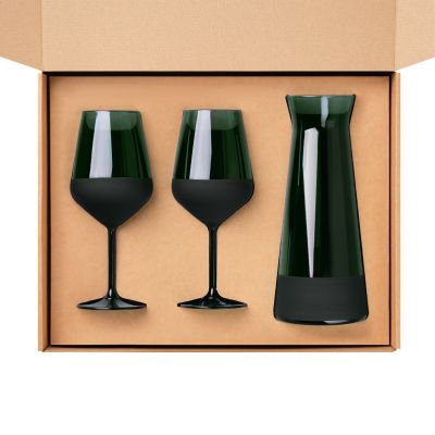 Подарочный набор декантер + 2 бокала для вина Emerald, зеленый-2