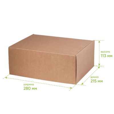 Подарочная коробка универсальная малая, крафт, 280 х 215 х 113мм-4