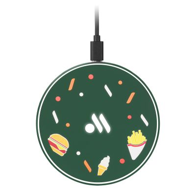 Беспроводное зарядное устройство с подсветкой 15W Auris, зеленое-2