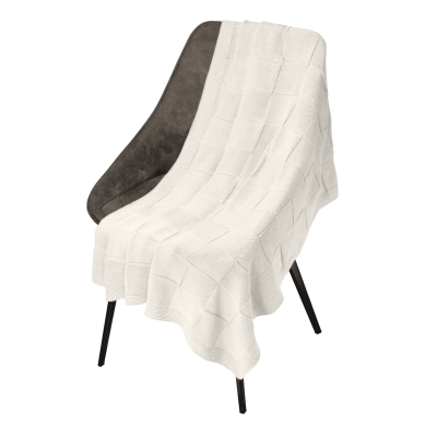 Плед Cella вязаный, бежевый (без подарочной коробки)-0