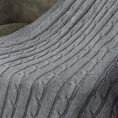 Плед Fado вязаный, серый (без подарочной коробки)-5