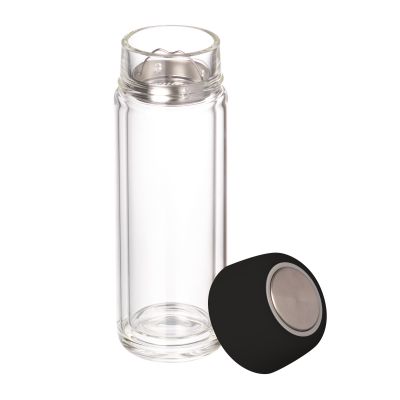 Бутылка стеклянная с двойными стенками Bianca, черная-3