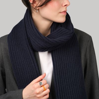 Шарф Forges вязаный, синий-4