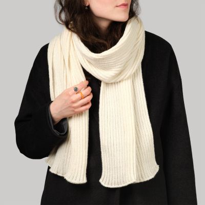 Шарф Forges вязаный, бежевый-4