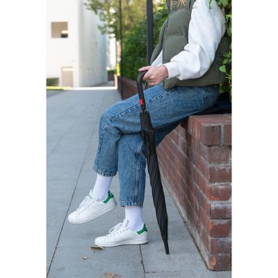 Зонт-трость Квантум (Quantum), черный/красный-14