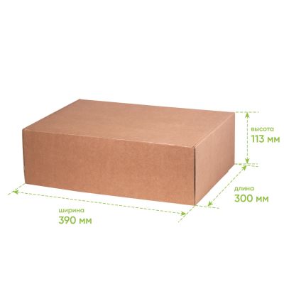Подарочная коробка универсальная большая, крафт, 390 х 300 х 113мм-4