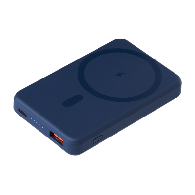 Внешний аккумулятор Ларго PD (Largo PD) 5000mAh с функцией беспроводной зарядки 15W, синий-0