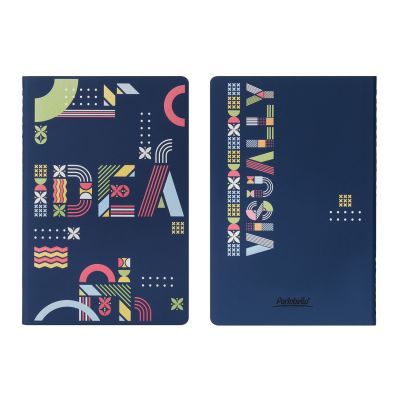 Блокнот Alpha slim, синий-2